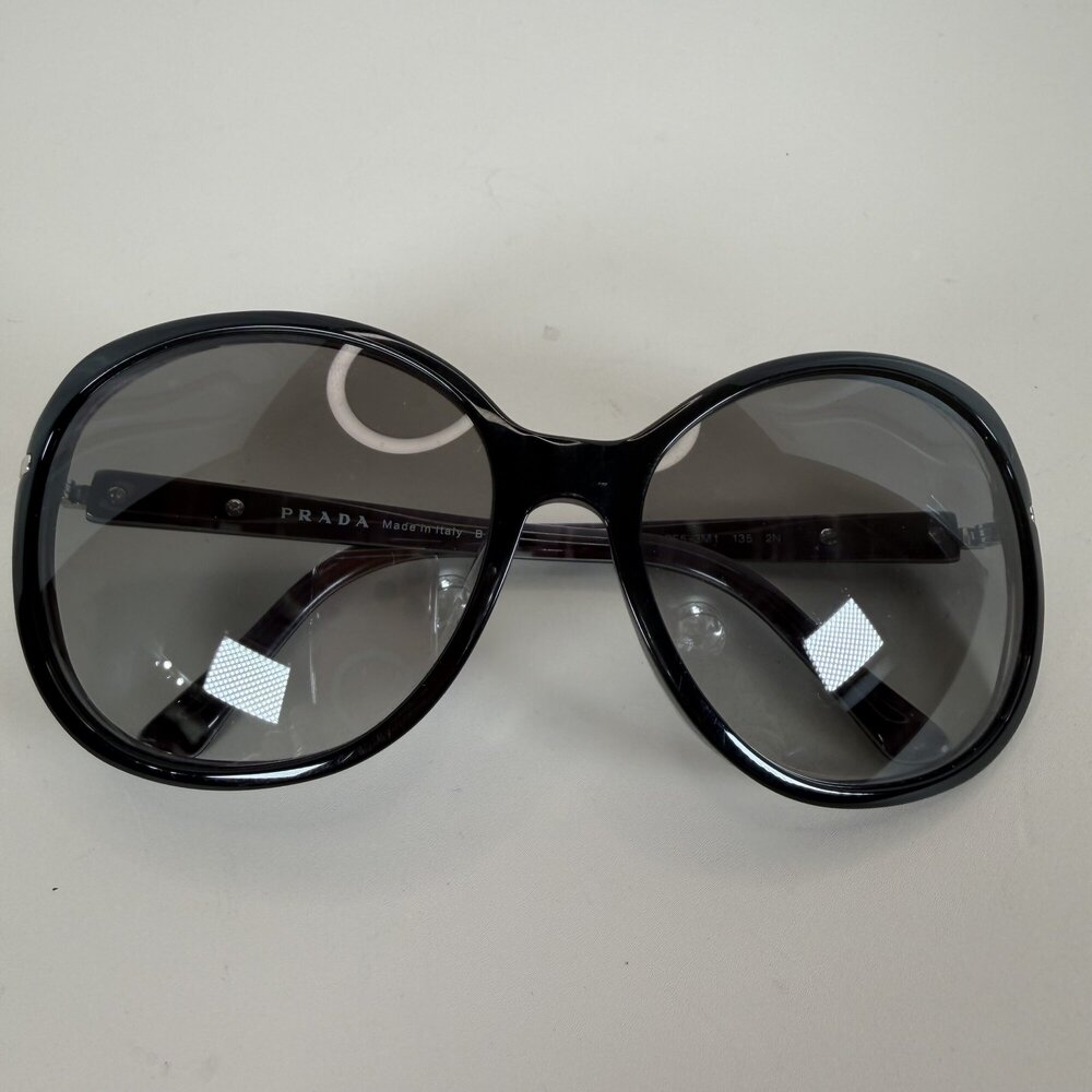Prada SPR 04N-A Oversized Sunglasses - Black Frame with Gradient Lenses